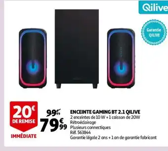 Auchan Enceinte Gaming BT 2.1 Qilive offre
