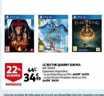 Auchan Le Jeu The Quarry Sur PS4 offre