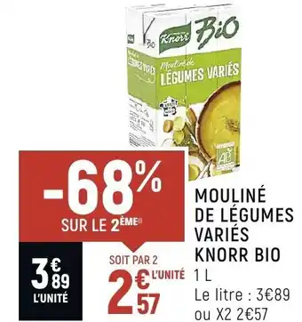Spar Mouliné de Légumes Variés Knorr Bio 1L offre