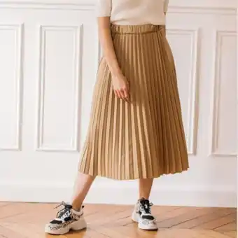 3s. x le vestiaire - jupe plissée midi sable - vetements femme