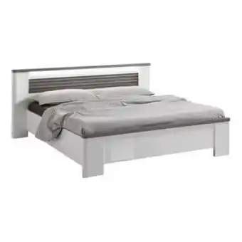 BUT Modern living lit 140x190 cm vertigo blanc et imitation chêne gris offre