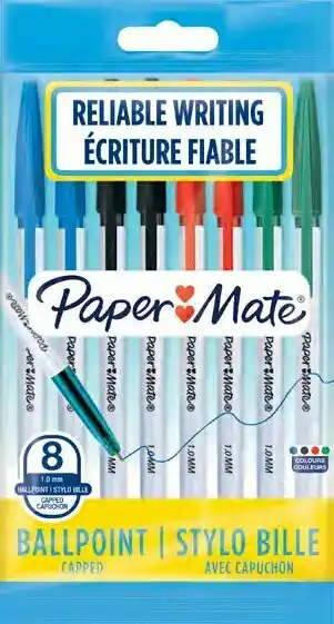 Bureau Vallée 8 STYLOS BILLE POINTE MOYENNE offre