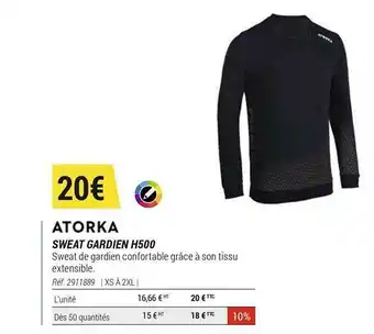 Decathlon Sweat Gardien H500 Atorka offre