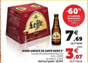 U Express Bière Abbaye De Leffe Ruby 5° offre