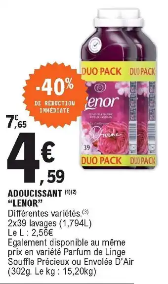 E.Leclerc Adoucissant "lenor" offre