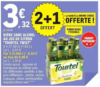 E.Leclerc Bière sans alcool au jus de citron "tourtel twist" offre