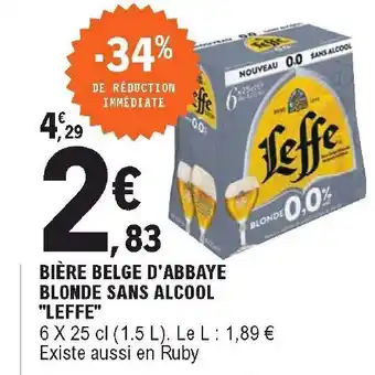 E.Leclerc Bière belge d'abbaye blonde sans alcool "leffe" offre