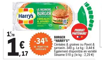 E.Leclerc Burger "harry's" offre