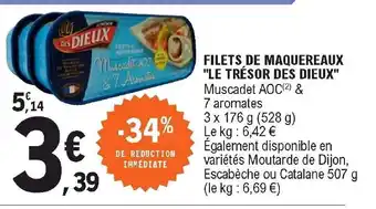 E.Leclerc Filets de maquereaux "le trésor des dieux" offre