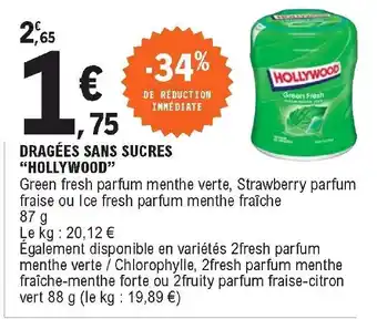 E.Leclerc Dragées sans sucres "hollywood" offre
