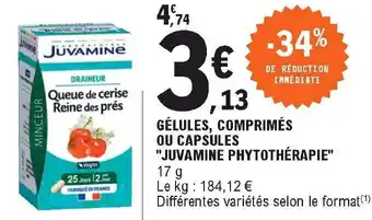 E.Leclerc Gélules, comprimés ou capsules "juvamine phytothérapie" offre
