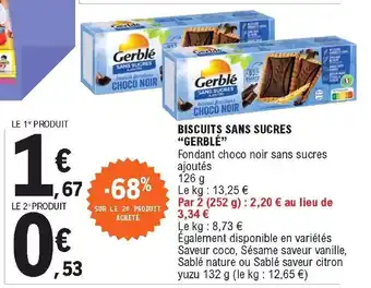 Biscuits sans sucres "gerblé"