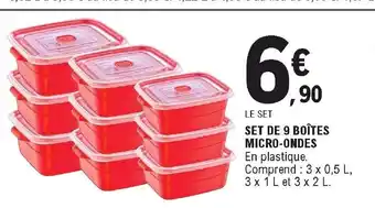 E.Leclerc Set de 9 boîtes micro-ondes offre