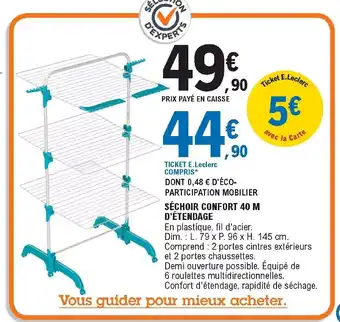 E.Leclerc Séchoir confort 40 m d'etendage offre
