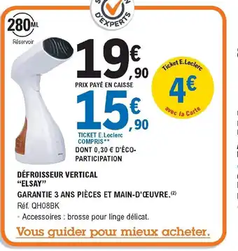 E.Leclerc Défroisseur vertical "elsay" offre