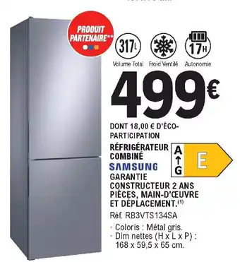 E.Leclerc Réfrigérateur combiné offre