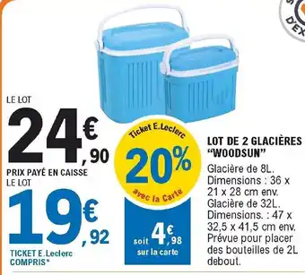 E.Leclerc Lot de 2 glacières offre