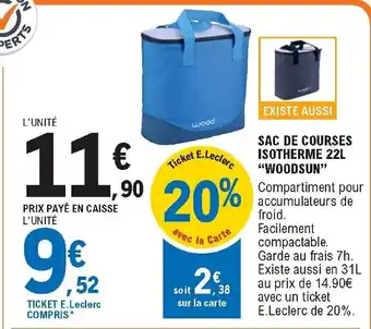 E.Leclerc Sac de courses isotherme 22L offre