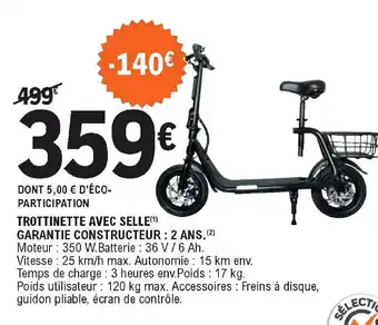 E.Leclerc Trottinette avec selle offre
