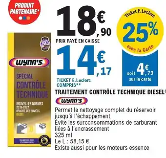 Traitement contrôle technique Diesel