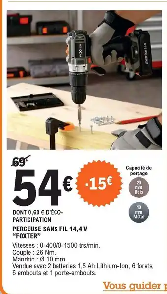 E.Leclerc Perceuse sans fil 14.4 V offre