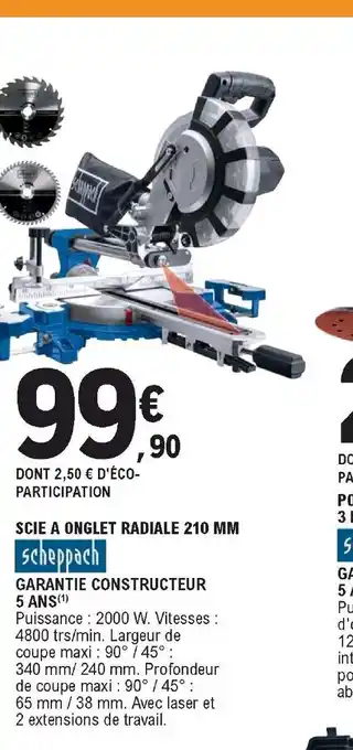E.Leclerc Scie a onglet radiale 210 MM offre
