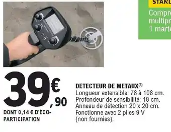 E.Leclerc Detecteur de metaux offre