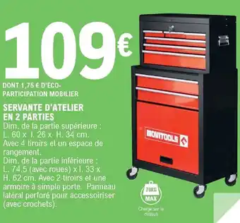 Servante d'atelier en 2 Parties