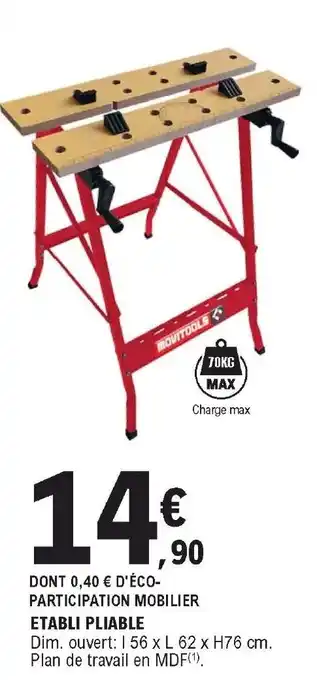 E.Leclerc Etabli pliable offre