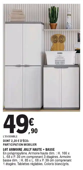 E.Leclerc Lot armoire jolly haute + basse offre