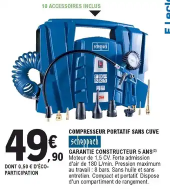 E.Leclerc Compresseur portatif sans cuve offre