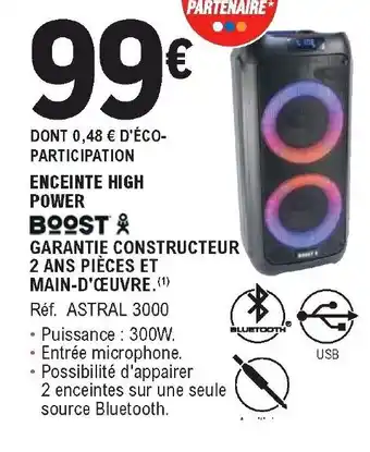 E.Leclerc Enceinte high power offre