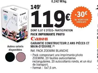E.Leclerc Pack imprimante Photo offre