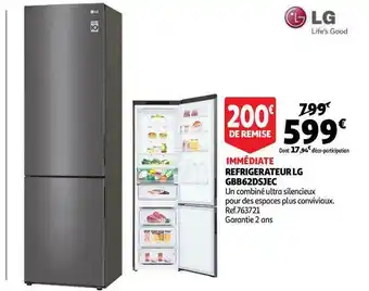 Auchan Réfrigérateur Lg Gbb62dsjec offre