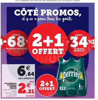 Super U Eau Minerale Naturelle Gazeuse Perrier offre