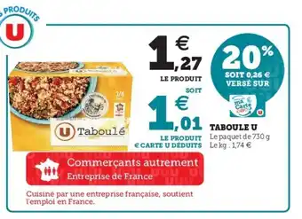 Super U Taboule U offre