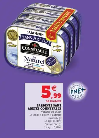Super U Sardines Sans Aretes Connetable offre