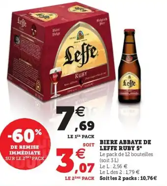 Super U Biere Abbaye De Leffe Ruby offre