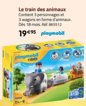 Géant Casino Playmobil le train des animaux offre