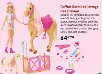Géant Casino Barbie coffret barbie toilettage des chevaux offre