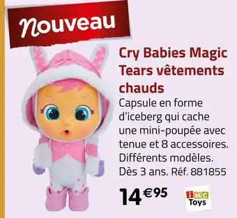 Imc toys cry babies magic tears vêtements chauds
