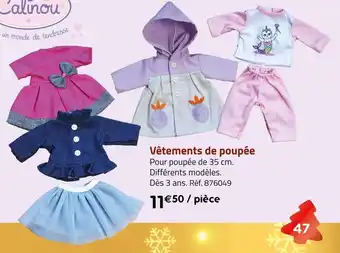Géant Casino Vêtements de poupée offre