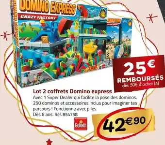 Géant Casino Goliath lot 2 coffrets domino express offre