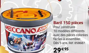 Meccano baril 150 pièces