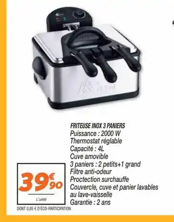 Netto Friteuse inox 3 paniers offre