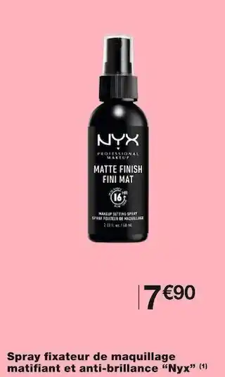 Monoprix Nyx spray fixateur de maquillage matifi ant et anti-brillance offre