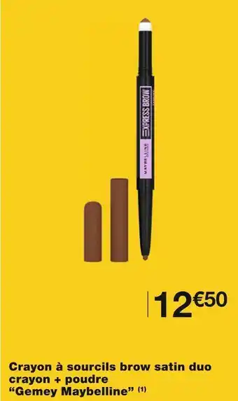 Gemey maybelline crayon Ă sourcils brow satin duo crayon + poudre