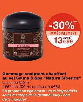 Natura siberica gommage sculptant chauffant au sel sauna & spa