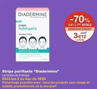 Monoprix Diadermine strips purifiants offre