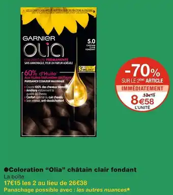 Monoprix Garnier coloration châtain clair fondant offre